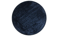 Frisco 35 - Rond effen vloerkleed in dark blue