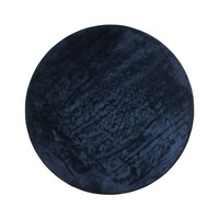 Floorpassion Frisco 35 - Rond effen vloerkleed in dark blue