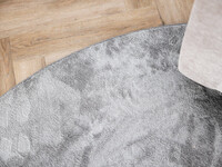 Frisco 21 - Rond effen vloerkleed in chalk grey