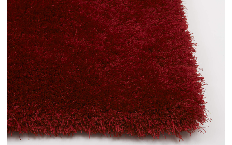 Ross 45 - Hoogpolig vloerkleed in donkerrode kleursamenstelling