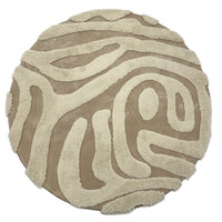 Fred van Leer Brera 12 - Rond carved vloerkleed met patroon in crème