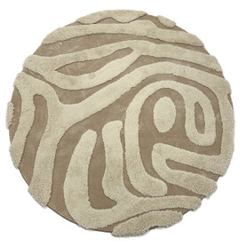 Fred van Leer Brera 12 - Rond carved vloerkleed met patroon