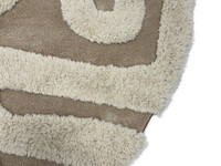 Brera 12 - Rond carved vloerkleed met patroon in crème