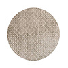 Floorpassion Noma 52 - Rond geometrisch vloerkleed in steengrijs met donkergroene lijnen