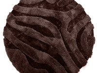 Brera 18 - Rond carved vloerkleed met patroon in bruin