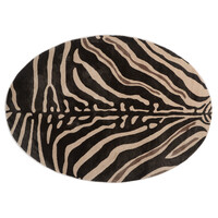 Fred van Leer Masai Mara 24 - Vloerkleed met zebra patroon in Ellips Vorm