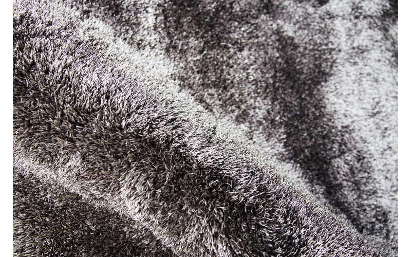 Ross 26 - Uniek hoogpolig ovaal vloerkleed in antraciet/grijze kleursamenstelling