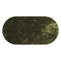 Floorpassion Ross 55 - Hoogpolig ovaal vloerkleed in antraciet/groene kleursamenstelling