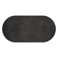 Floorpassion Ross 26 - Uniek hoogpolig ovaal vloerkleed in antraciet/grijze kleursamenstelling