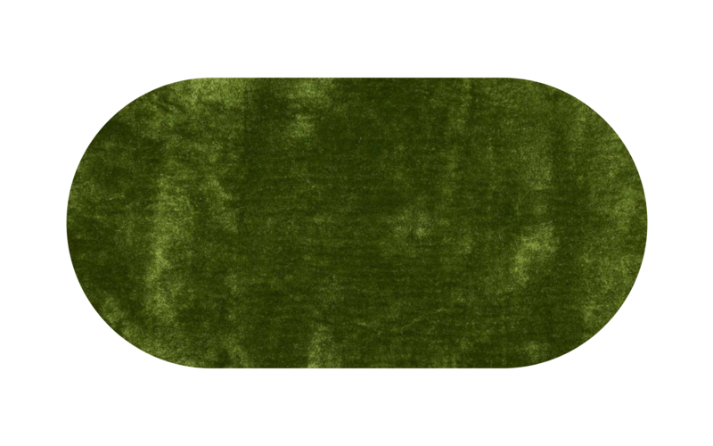 Ross 52 - Prachtig hoogpolig ovaal vloerkleed in groene kleursamenstelling