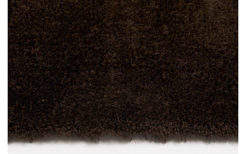Ross 19 - Prachtig hoogpolig ovaal vloerkleed met donkerbruine garensamenstelling