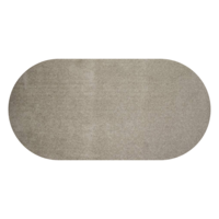 Floorpassion Ross 16 - Uniek hoogpolig ovaal vloerkleed in beige/grijze kleurensamenstelling