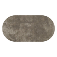 Floorpassion Ross 21 - Uniek hoogpolig ovaal vloerkleed in grijze kleurstelling