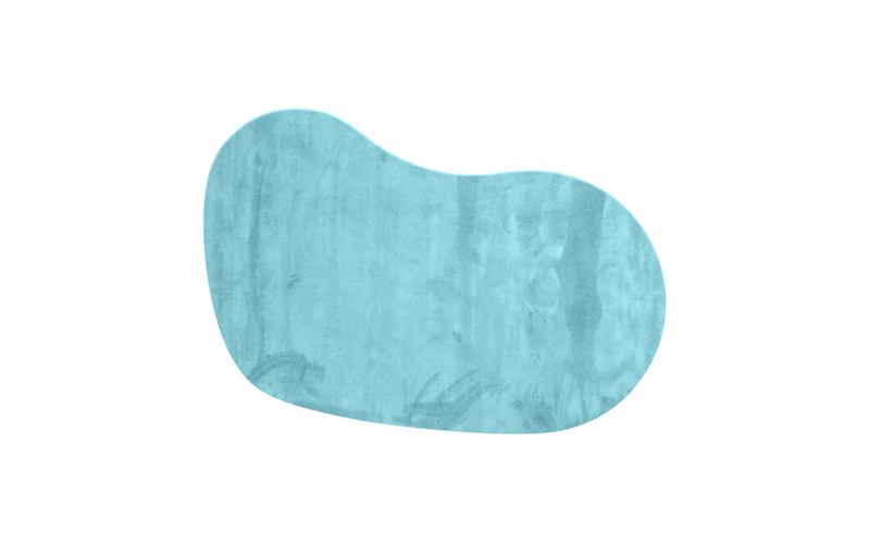 Vloerkleed in Organische Vorm in de kleur Turquoise - Lunar 32