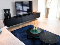 Frisco 35 - Zacht effen vloerkleed in dark blue