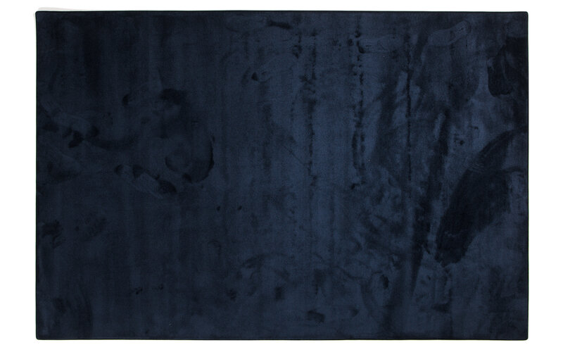 Frisco 35 - Zacht effen vloerkleed in dark blue