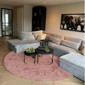 Fred van Leer Hampton Soft Berry Pink 44 - Rond vloerkleed zacht