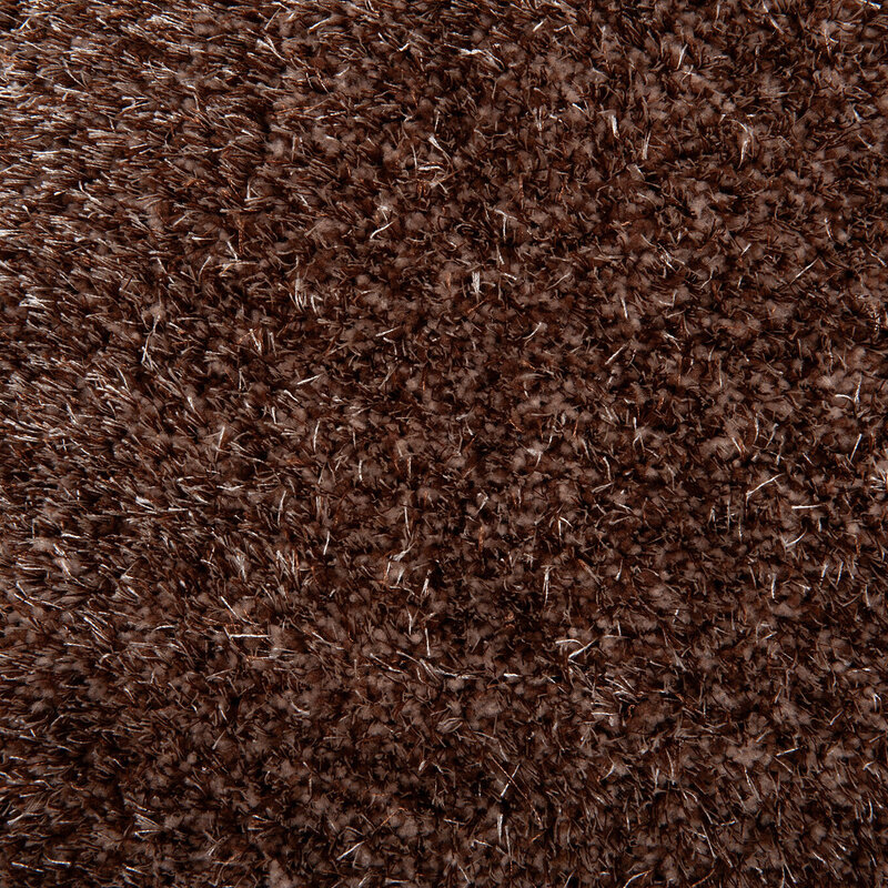 Ross 15 - Rond hoogpolig vloerkleed in bruine kleurensamenstelling