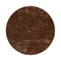 Floorpassion Ross 15 - Rond hoogpolig vloerkleed in bruine kleurensamenstelling