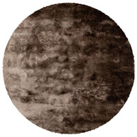 Floorpassion Reef 17 - Hoogpolig Rond vloerkleed in Taupe kleur