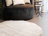 Amerie 14 - Rond Hoogpolig vloerkleed in Beige