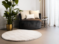 Amerie 14 - Rond Hoogpolig vloerkleed in Beige