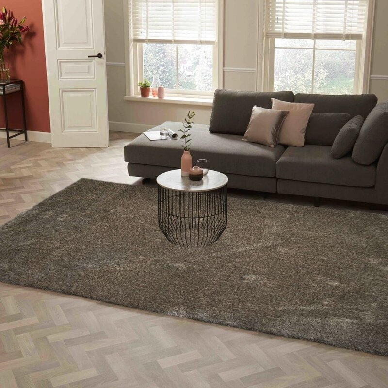 Ross 16 - Uniek hoogpolig vloerkleed in beige/grijze kleurensamenstelling