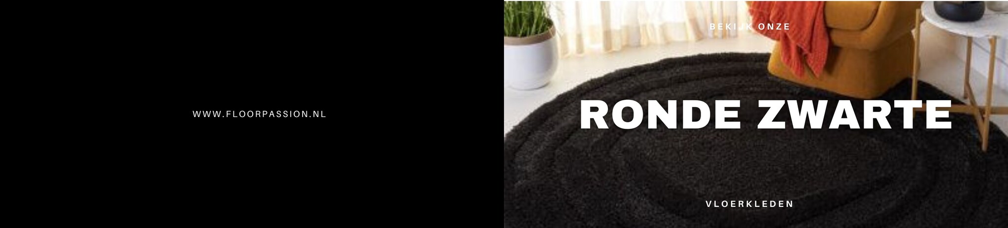 Rond vloerkleed zwart