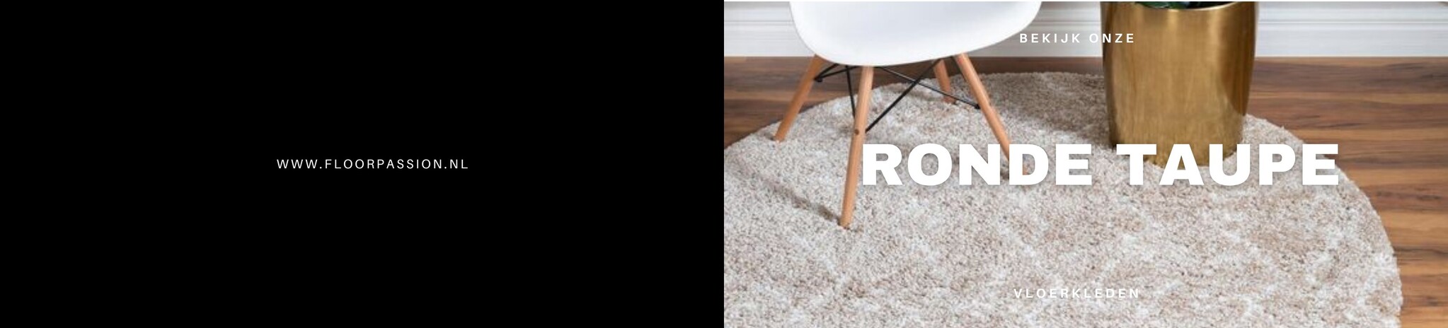 Rond vloerkleed taupe