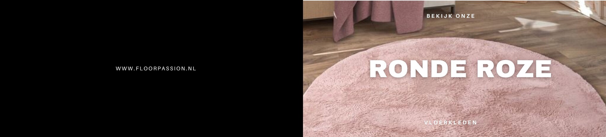 Rond vloerkleed roze