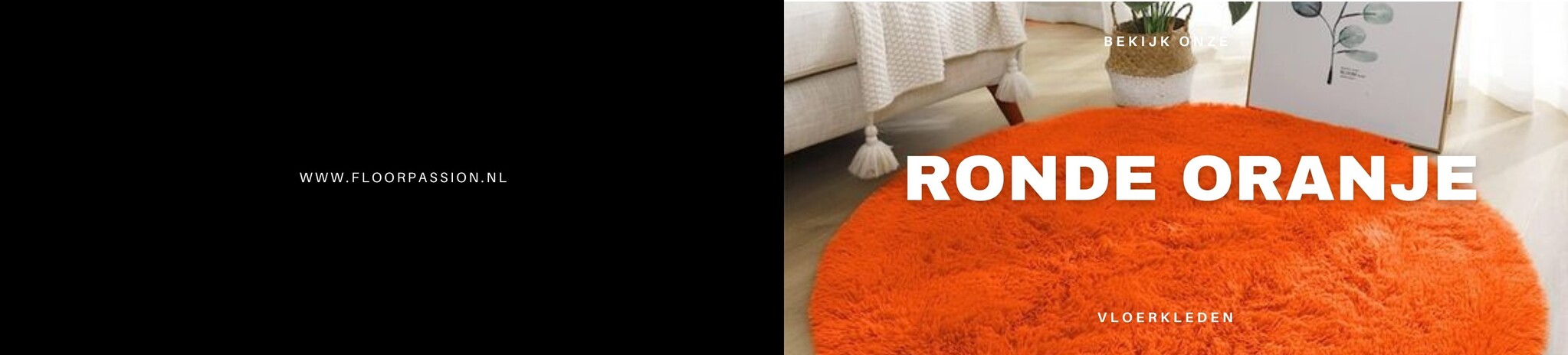 Rond oranje vloerkleed