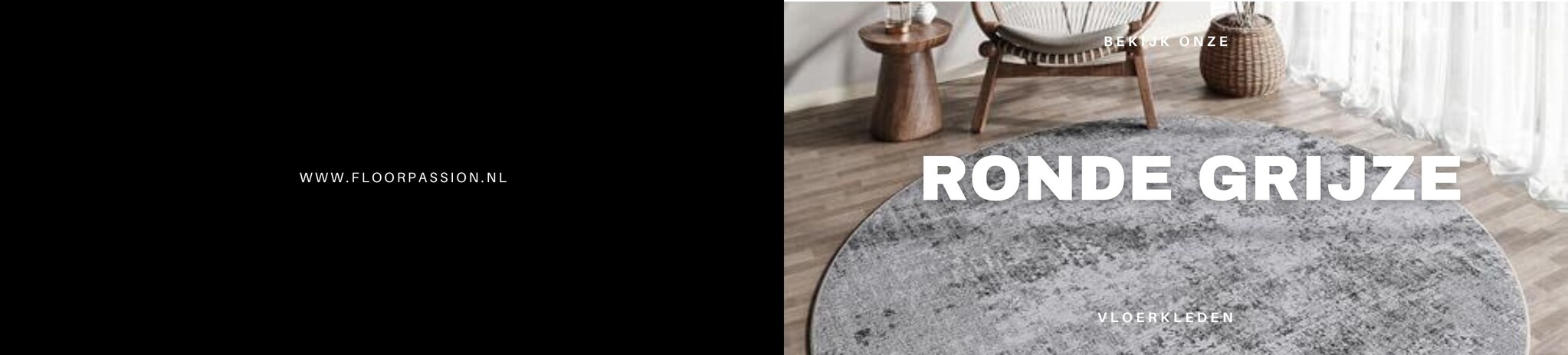 Rond grijs vloerkleed