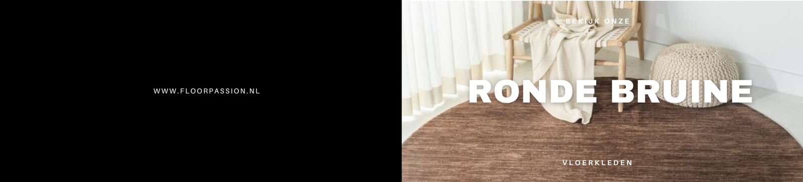 Rond vloerkleed bruin