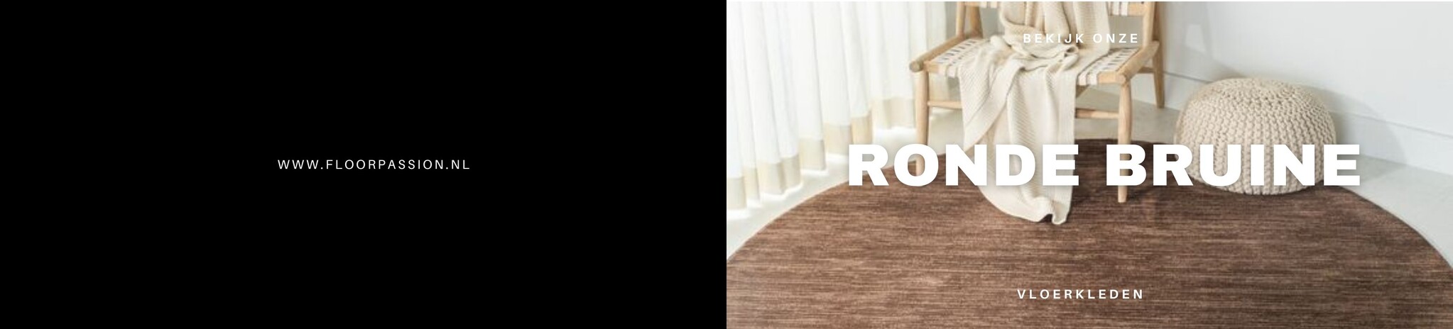 Rond vloerkleed bruin