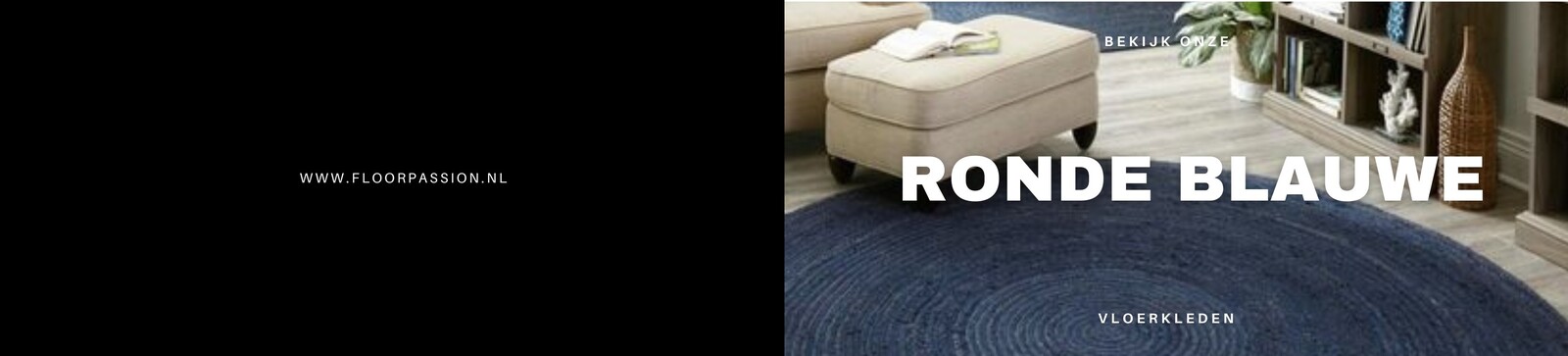 Rond vloerkleed blauw