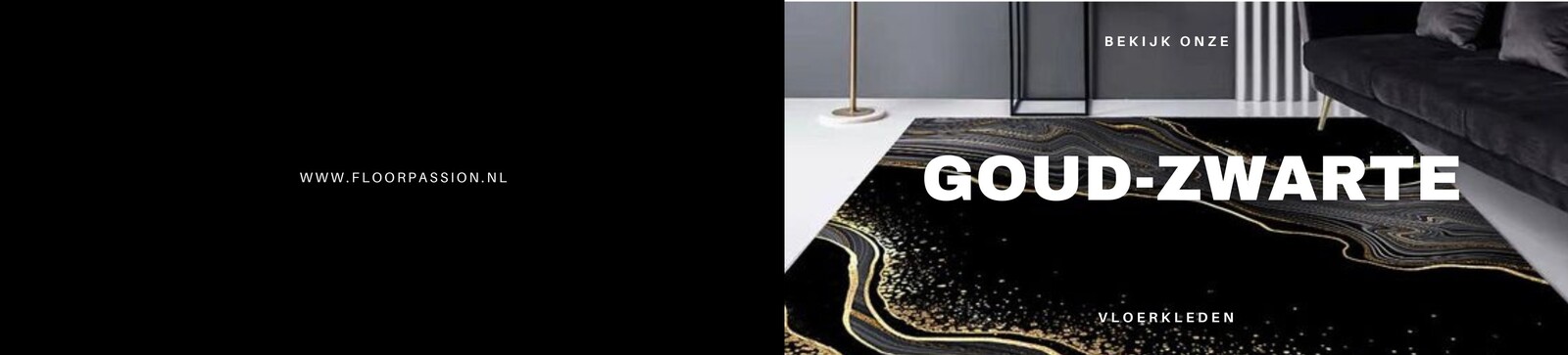 Goud zwarte vloerkleden