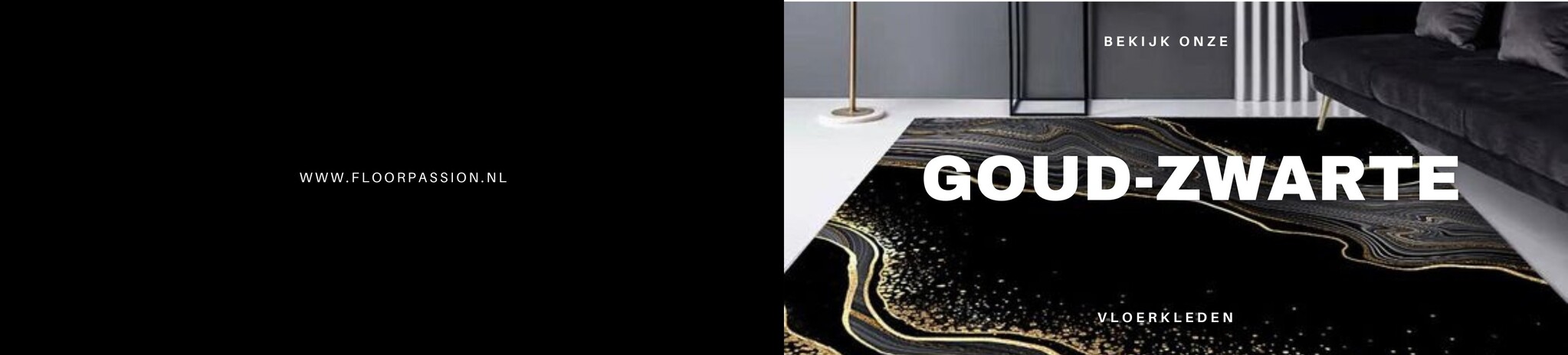 Goud zwarte vloerkleden