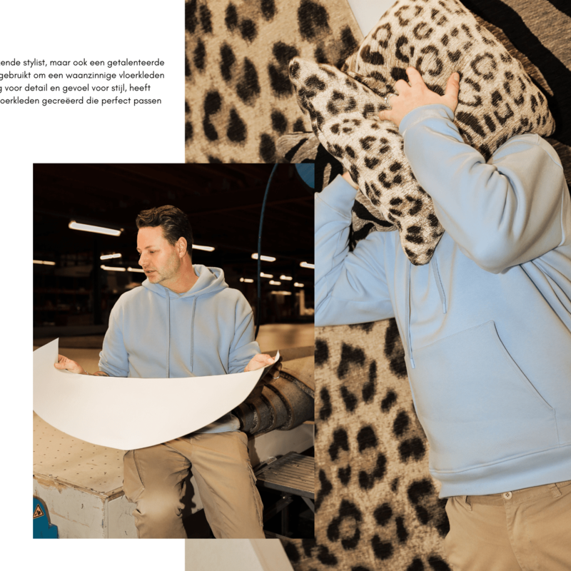 Hampton Mocca 14 - hoogpolig vloerkleed in organische vorm