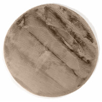 Fred van Leer Hampton Mocca 14 - Rond hoogpolig vloerkleed