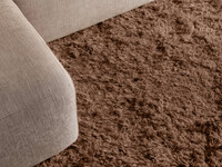 Dime 15- Rond Hoogpolig velours vloerkleed in Karamel