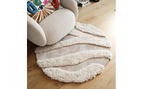 Brera 12 - Rond carved vloerkleed met patroon in crème