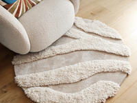 Brera 12 - Rond carved vloerkleed met patroon in crème