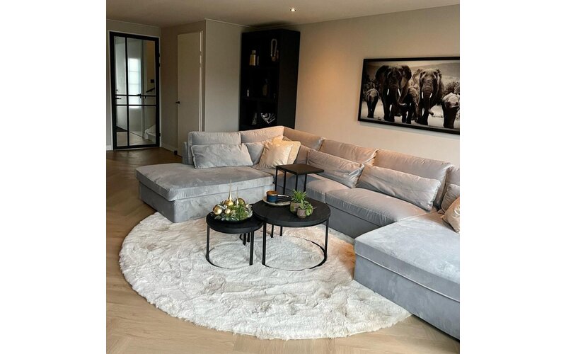 Hampton Soft Cream – Rond Hoogpolig Vloerkleed