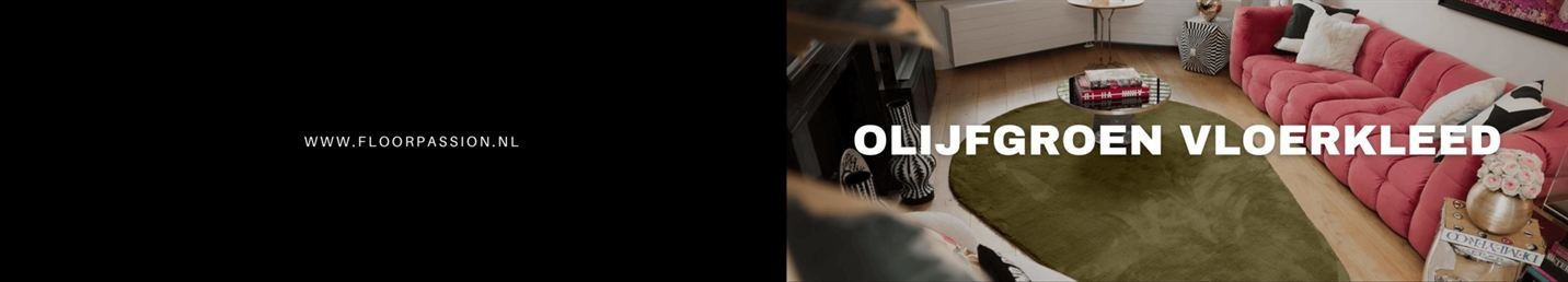 Olijfgroen vloerkleed