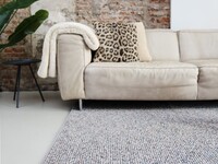 Natural Life 95 - Grijze basic met Multi color - Vloerkleed wollen look met noppenstructuur