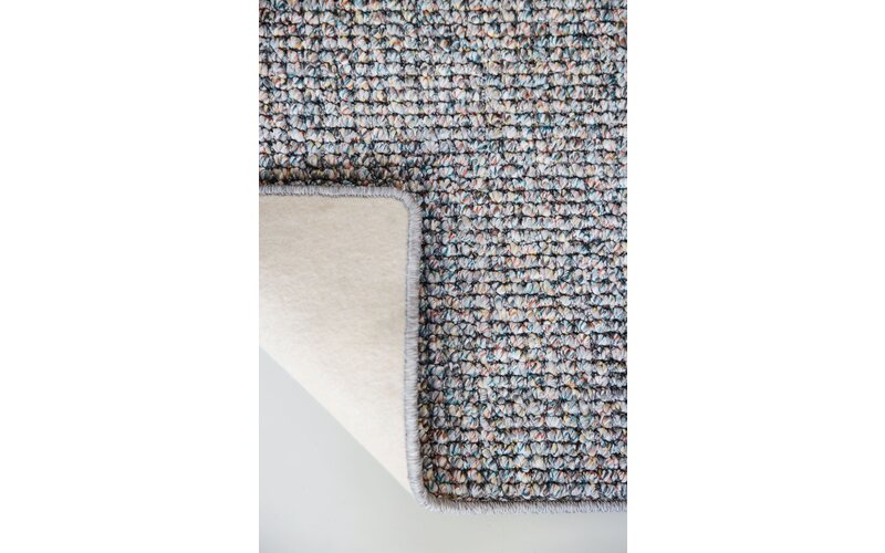 Natural Life 95 - Grijze basic met Multi color - Vloerkleed wollen look met noppenstructuur