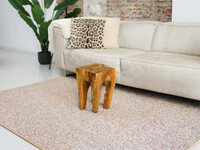Natural Life 65 - Okergele basiskleur met Multi color - Vloerkleed wollen look met noppenstructuur