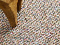 Natural Life 65 - Okergele basiskleur met Multi color - Vloerkleed wollen look met noppenstructuur
