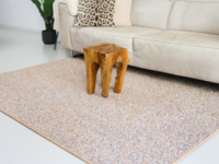 Natural Life 65 - Okergele basiskleur met Multi color - Vloerkleed wollen look met noppenstructuur