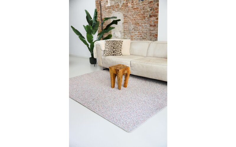 Natural Life 93 - Beige basic met Multi color - Vloerkleed wollen look met noppenstructuur